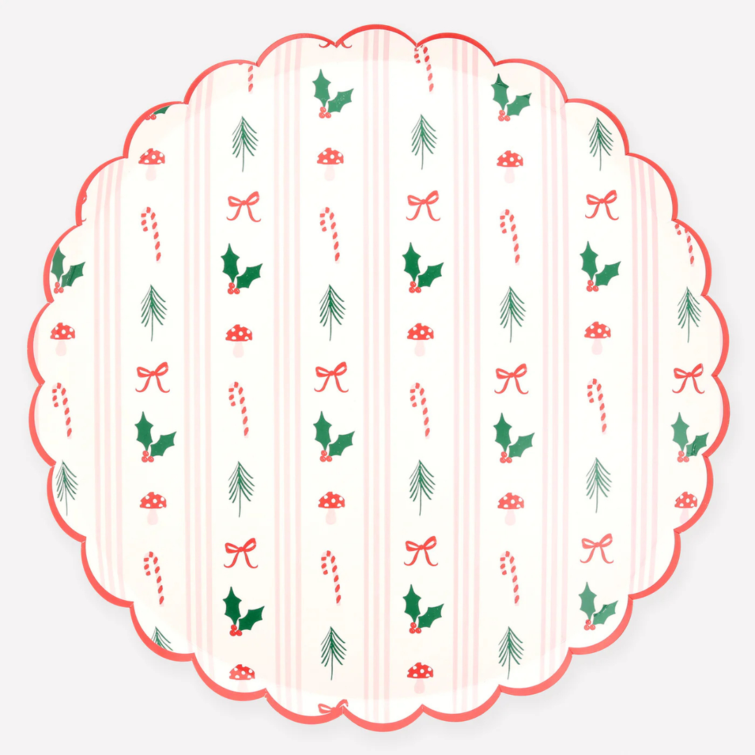 Festive Icon Stripes Dinner Plates