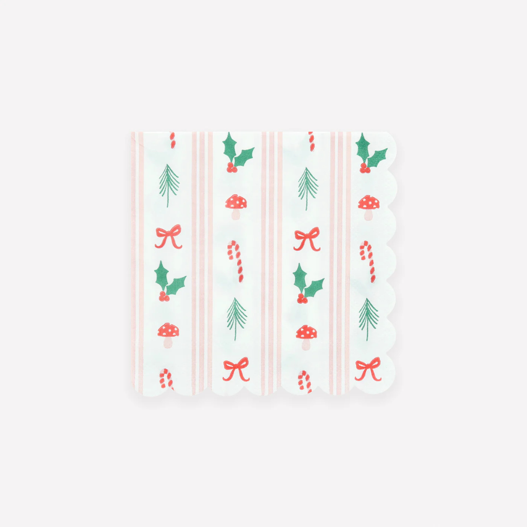 Festive Icon Stripes Sm Napkins