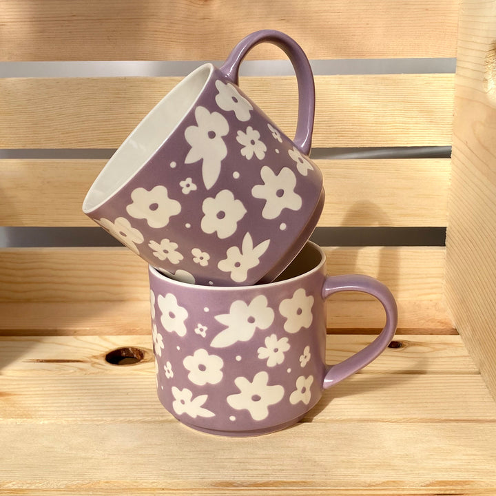 Debossed Floral Mug
