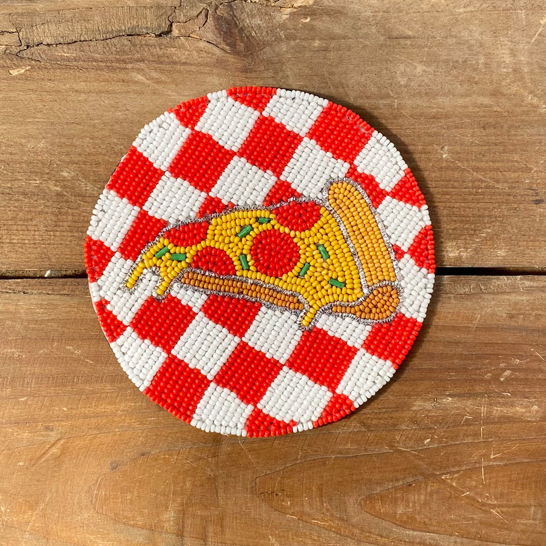 Checkered Slice Beaded Coaster