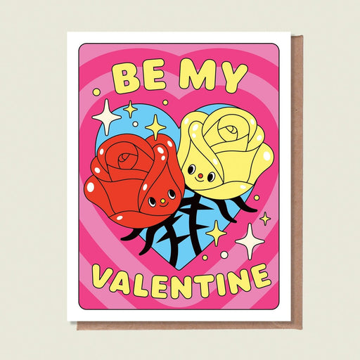 Be My Valentine Roses Greeting Card - Lockwood Shop - Épée Lapin Studio