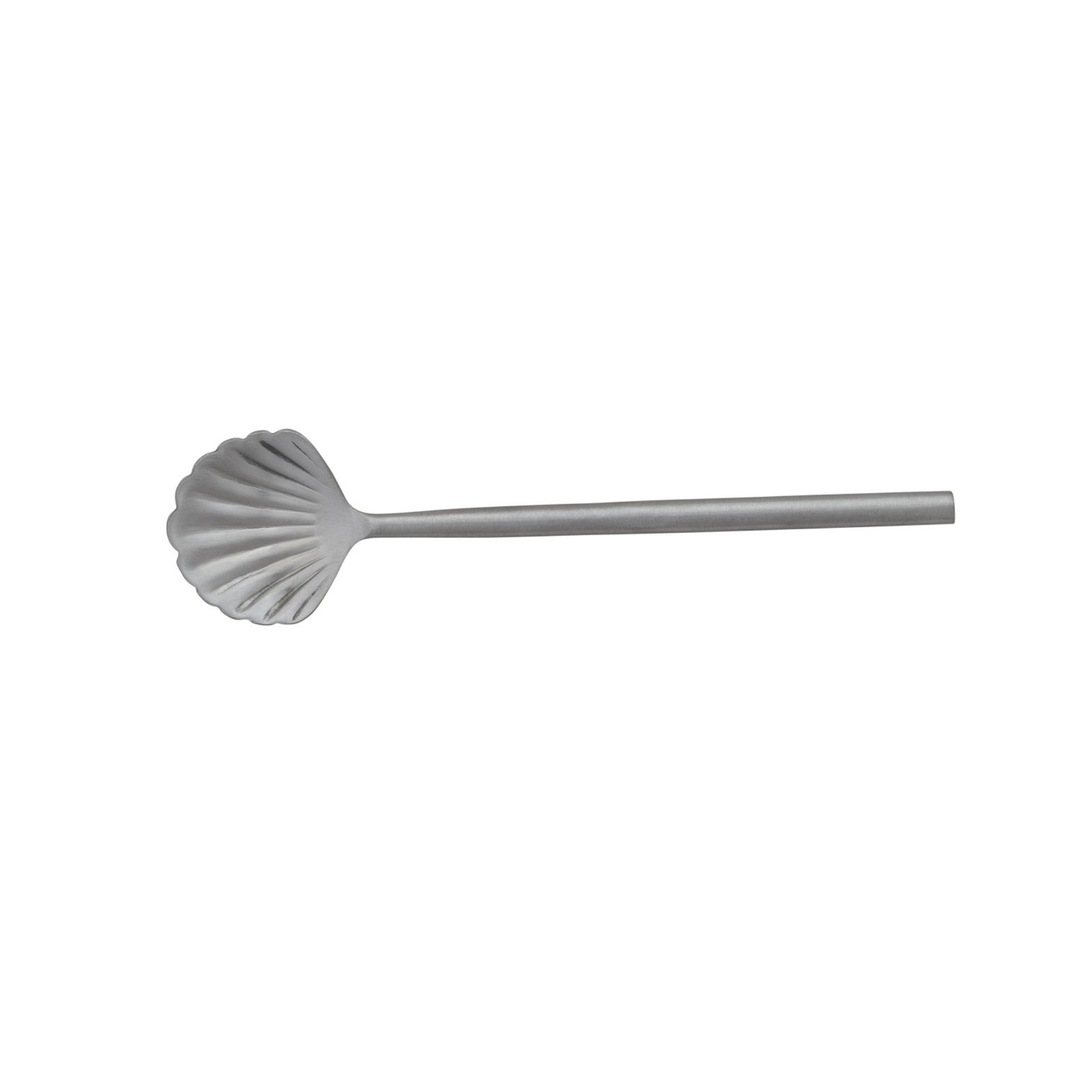 Shell Shaped Spoon, Brushed Silver Finish