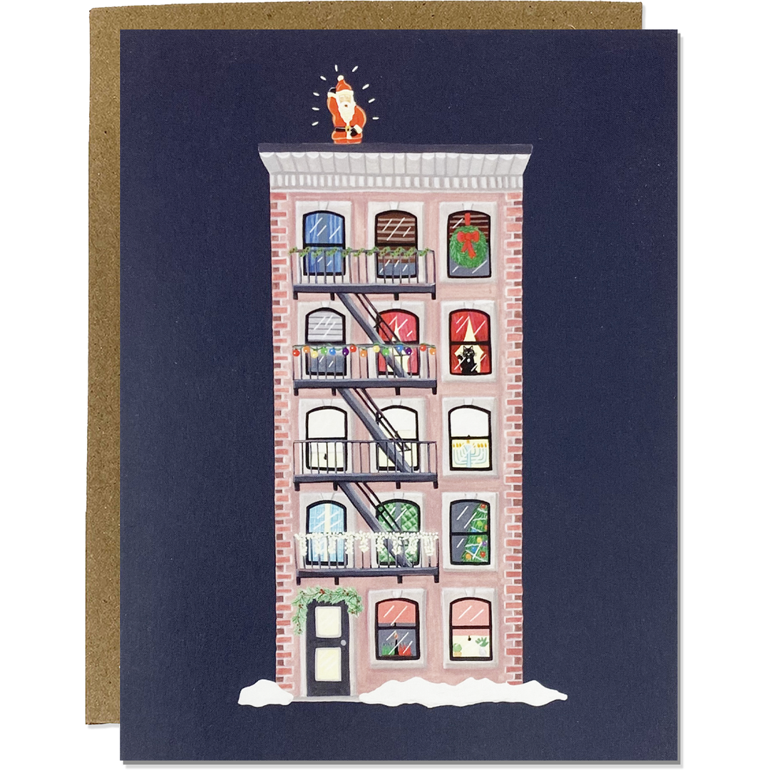 Holiday Brownstone Greeting Card