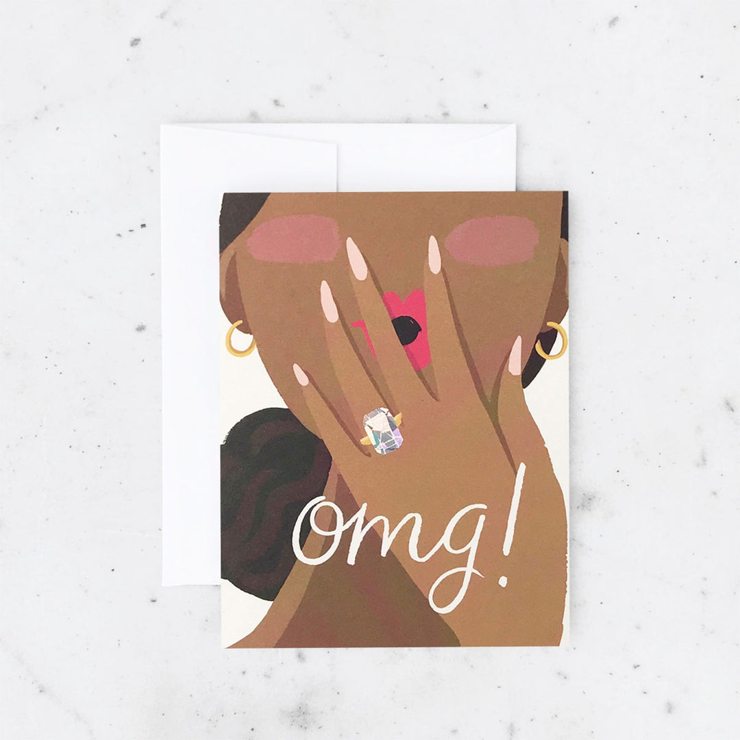OMG Emerald Engagement Greeting Card