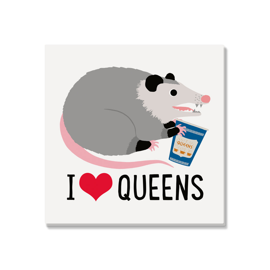 I Heart Queens Opossum Coaster