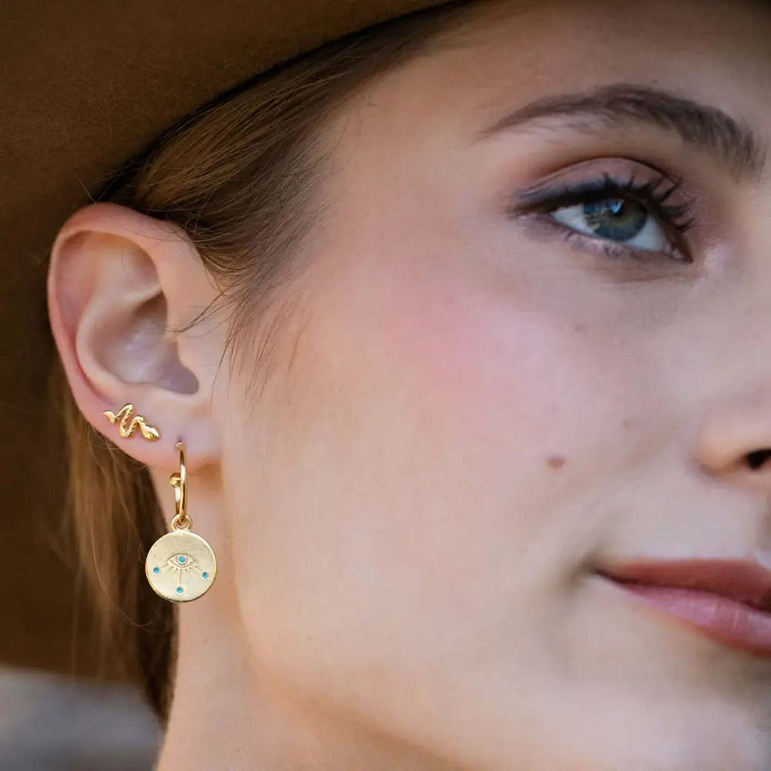 Teeny Tiny Serpent Studs in Gold