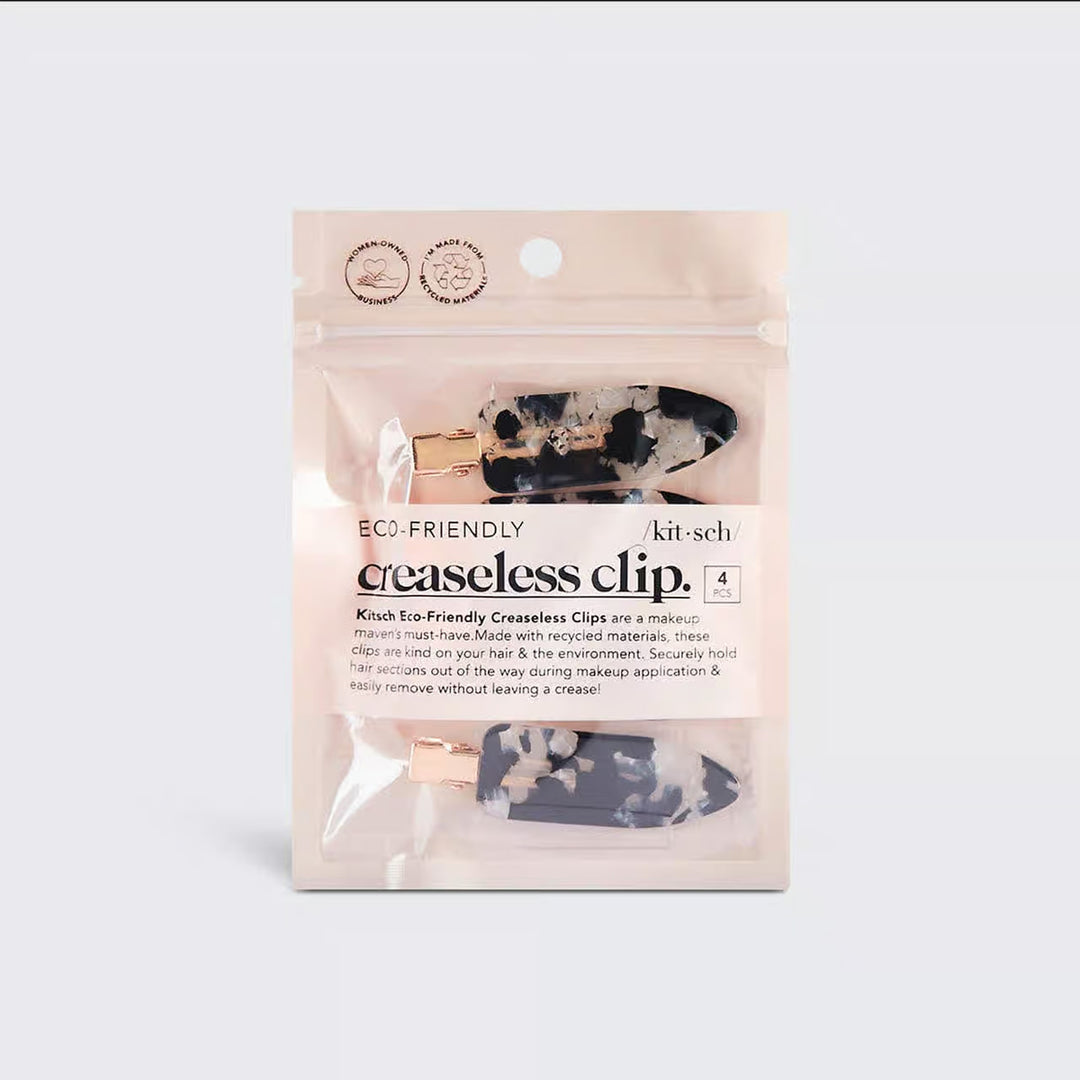 Creaseless Hair Clips- Black Terrazzo