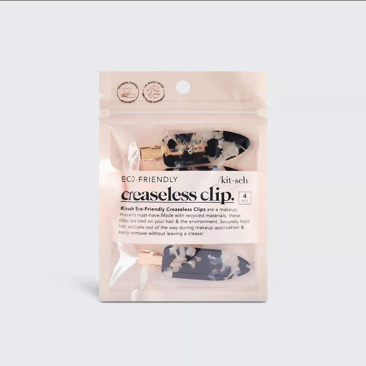 Creaseless Hair Clips- Black Terrazzo