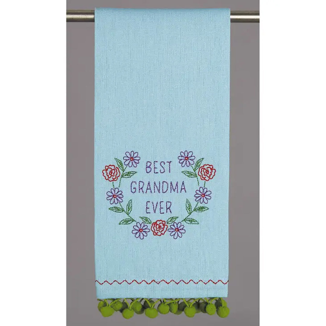Best Grandma Ever Pom Pom Kitchen Towel