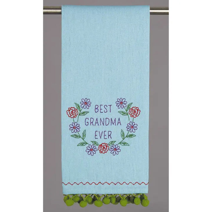 Best Grandma Ever Pom Pom Kitchen Towel