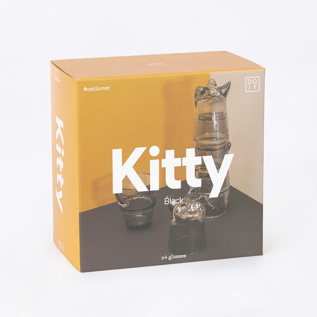 Black Kitty Stackable Glasses