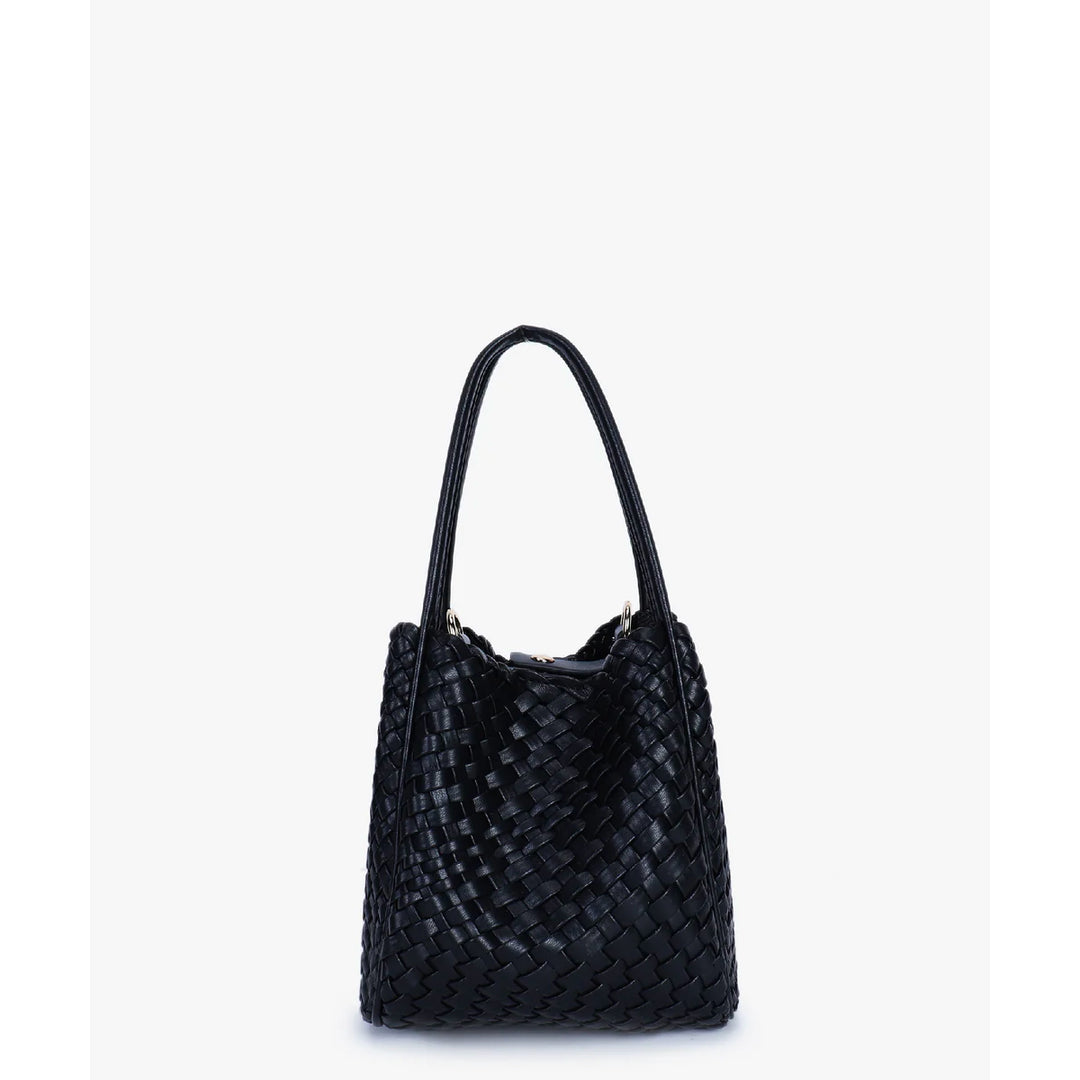 Hollace Woven Mini Tote - Black
