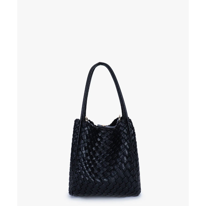 Hollace Woven Mini Tote - Black