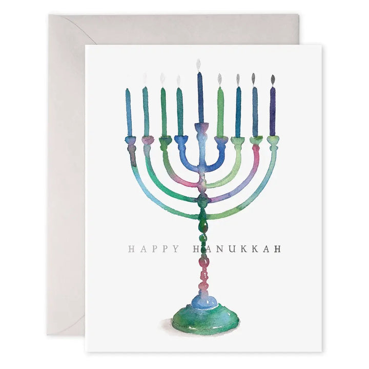 Colorful Menorah Greeting Card