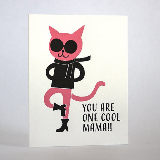 Cool Mama Cat Greeting Card - Lockwood Shop - Fugu Fugu Press