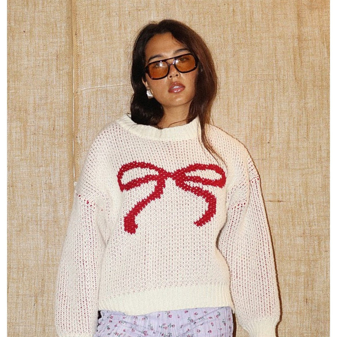 Crimson Bow Sweater - Lockwood Shop - Bailey Rose