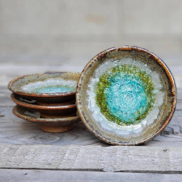 Cracked Glass Wasabi Dipping Bowl