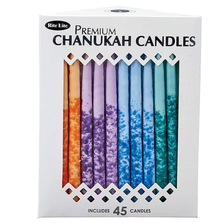 Chanukah Candles - Hand Dipped Multi