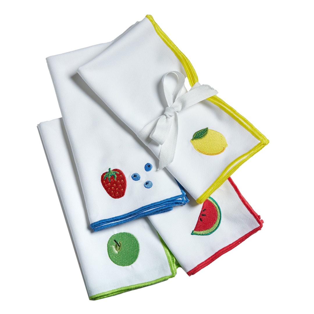 Fresh Pick Embroidered Napkin, Set/ 4
