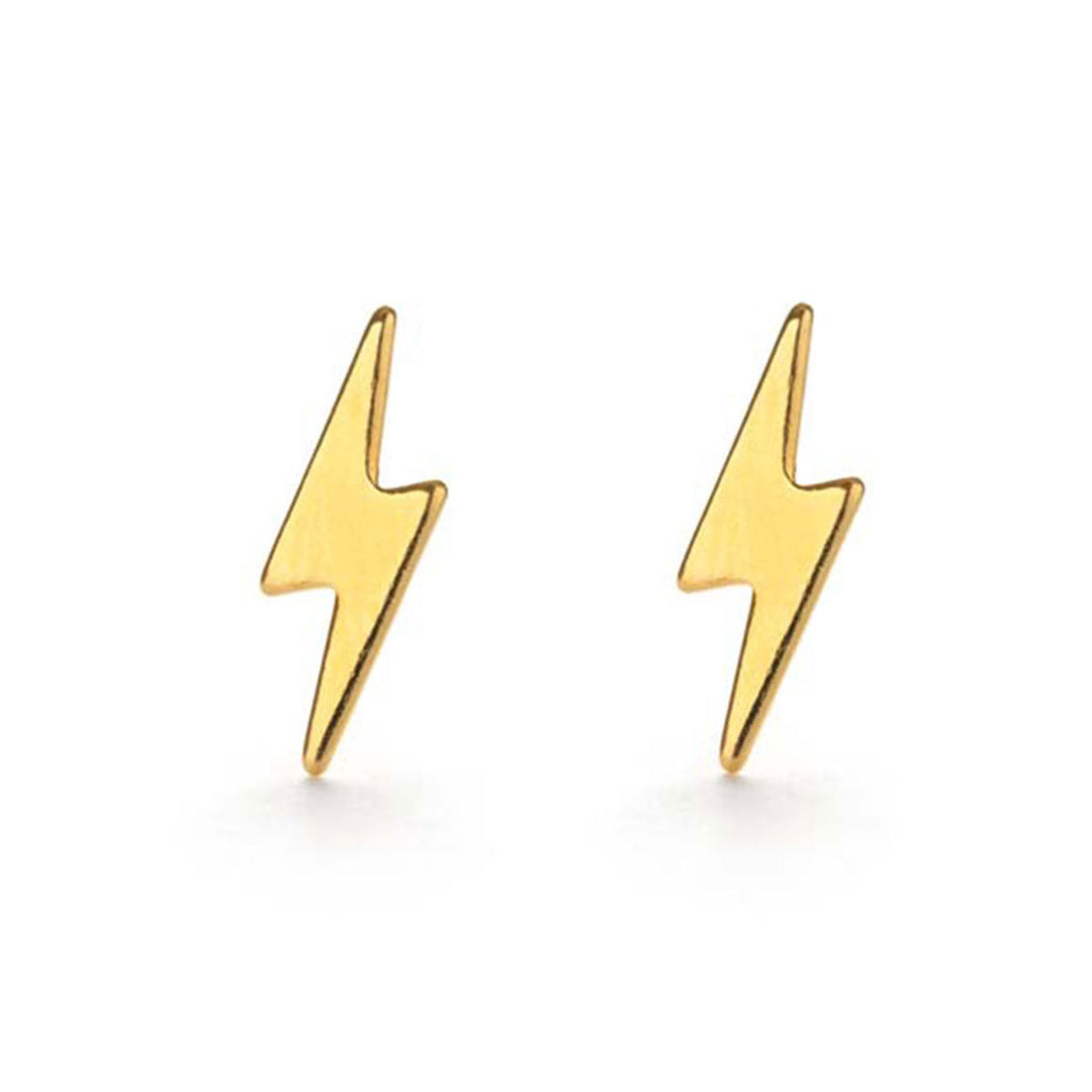 Gold Amano Studs - Lightning Bolt Studs