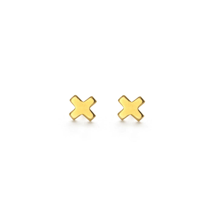 Gold Amano Studs - X Studs