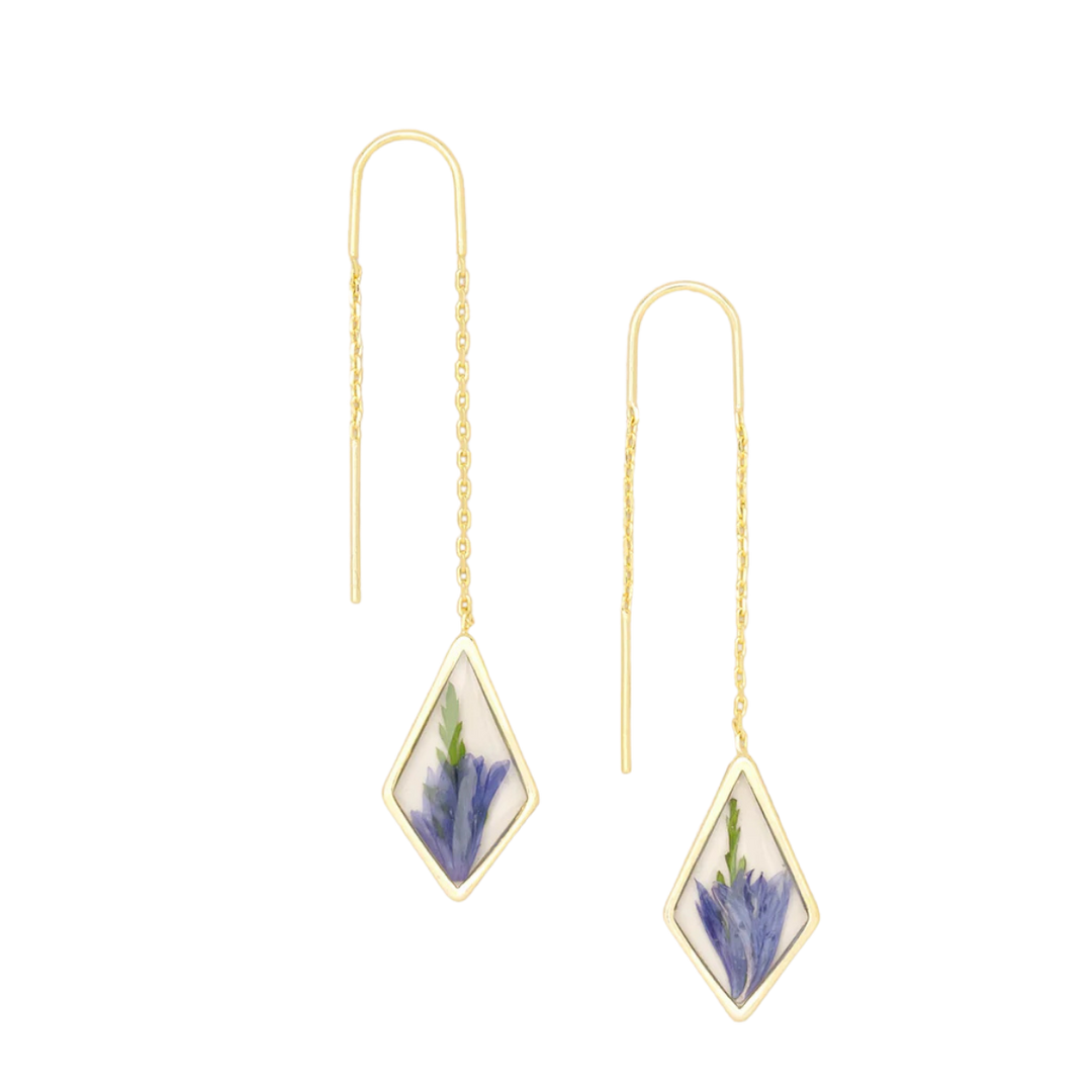 Pressed Flower Thread Earring