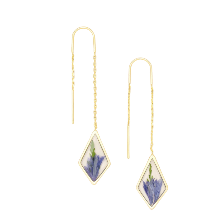 Pressed Flower Thread Earring