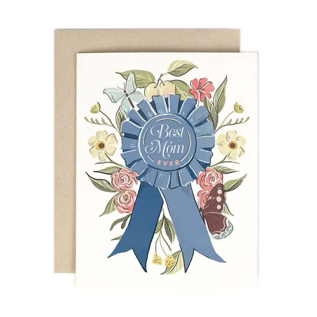 Best Mom Ever Ribbon Greeting Card
