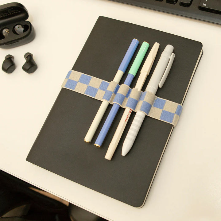 Blue Checker Pen Holder Book Band