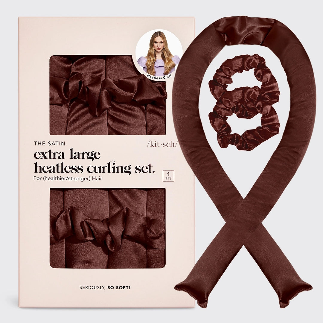 Satin Heatless Curling Set - Chocolate