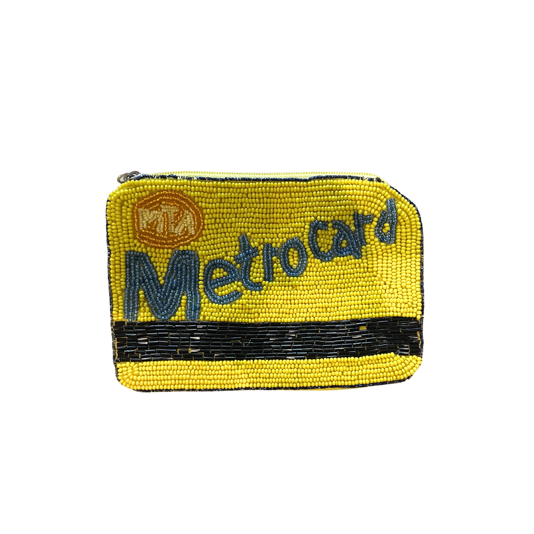 BEADED COIN POUCH- METRO CARD