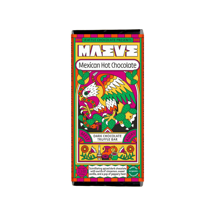 A tall rectangular chocolate bar package labeled &