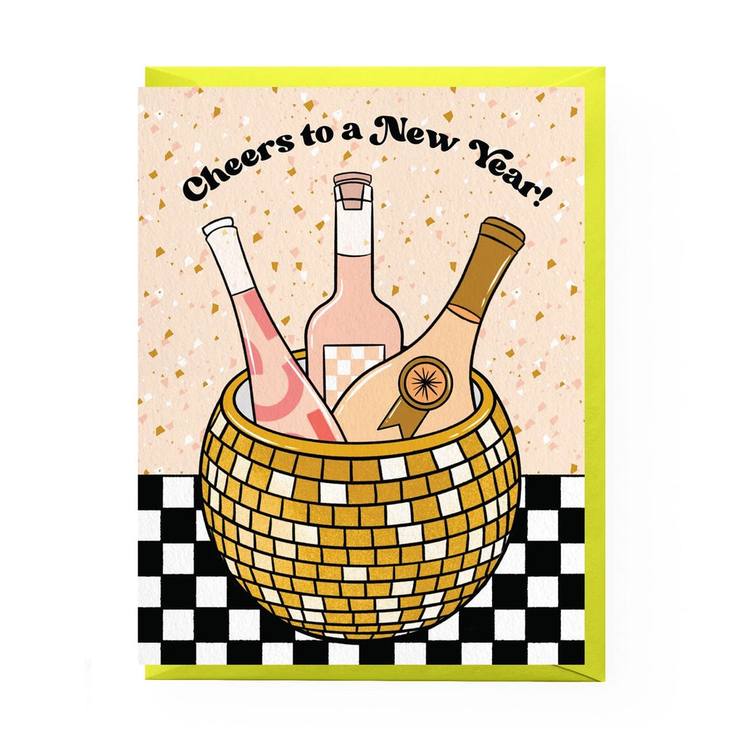 Disco Champagne New Year Greeting Card - Lockwood Shop - Boss Dotty Paper Co