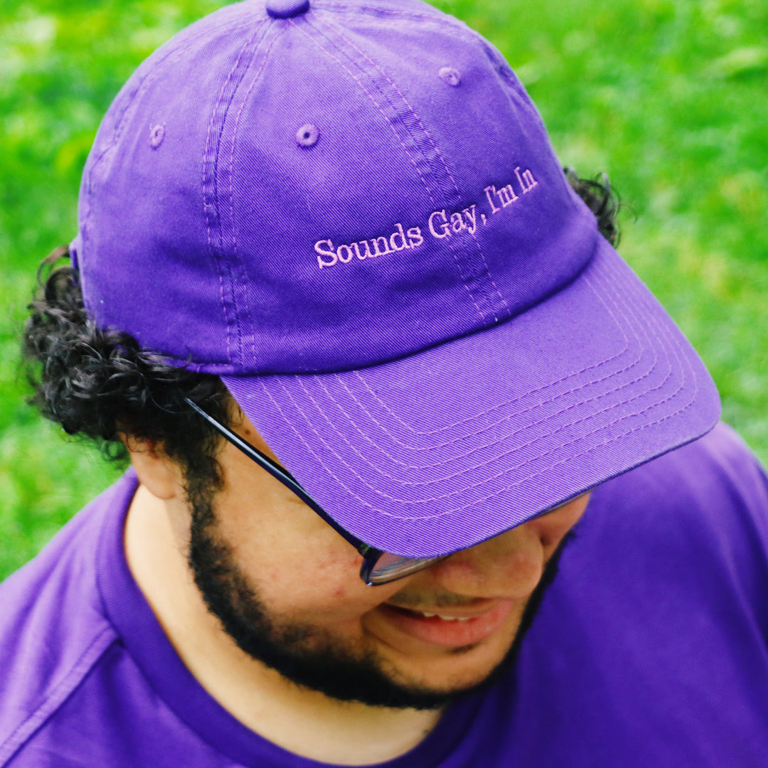 Sounds Gay Hat - Dark Purple Hat/ Lavender Thread