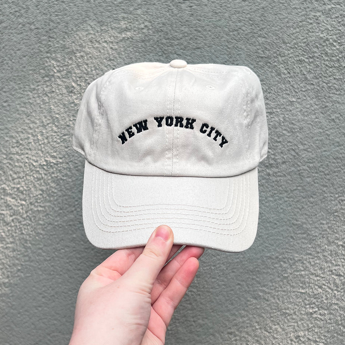 NYC Arch Hat- Light Beige w/ Black
