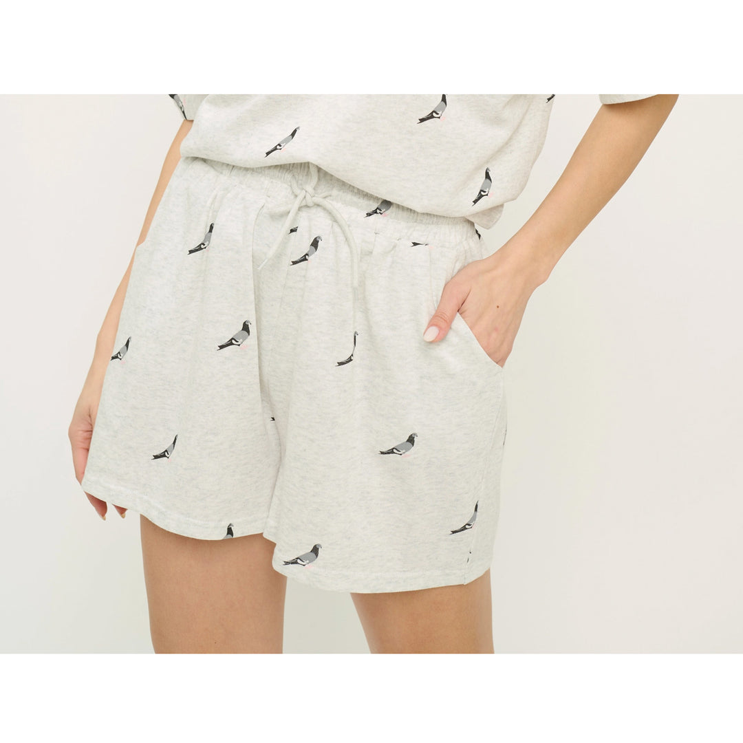 All Over Pigeon Relaxed Fit Shorts