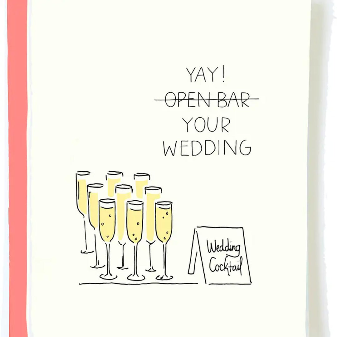 Open Bar Flutes Wedding Card