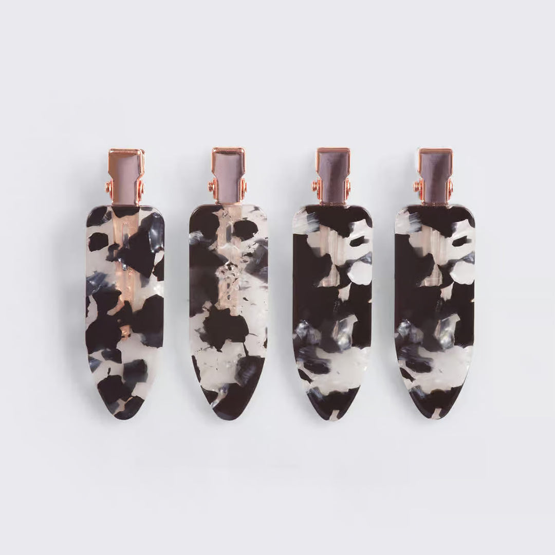 Creaseless Hair Clips- Black Terrazzo