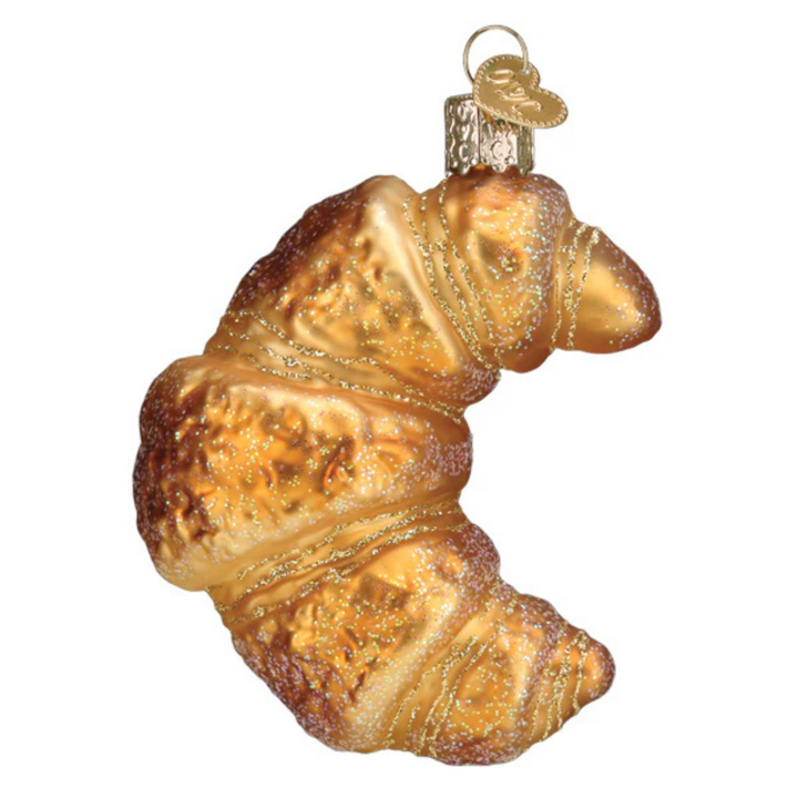 Glitter Croissant Ornament