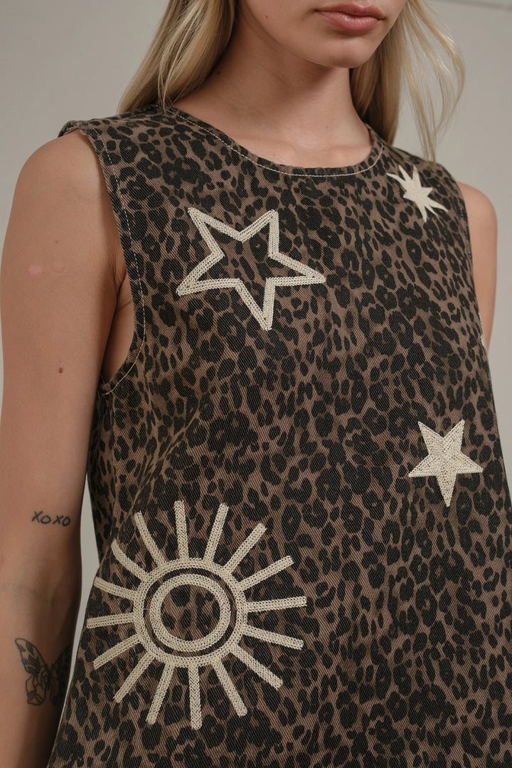 Star &amp; Moon Embo Shift Dress