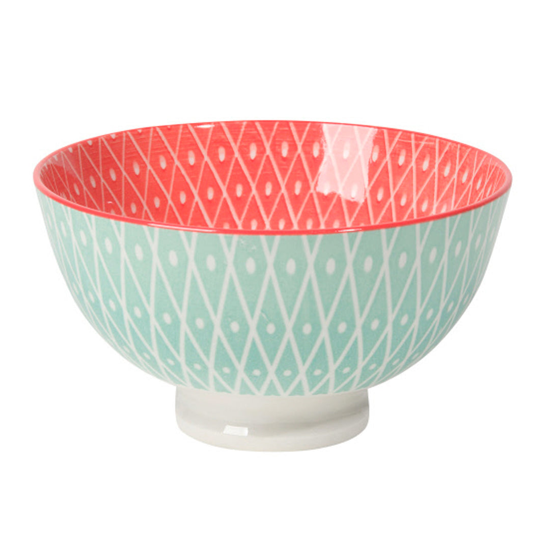 Stamped 4" Bowl - Geo Pink