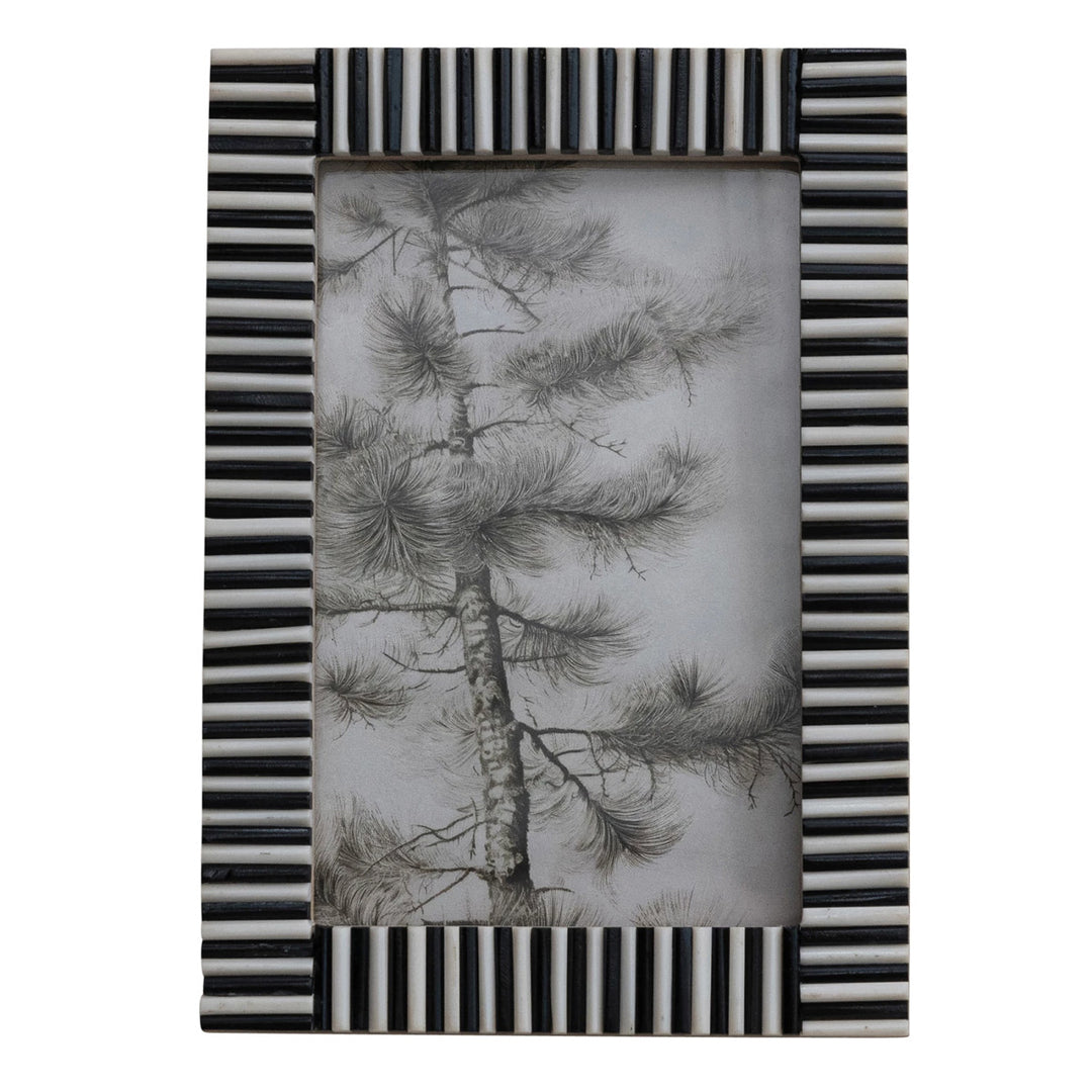 Ribbed Photo Frame, Black &amp; White