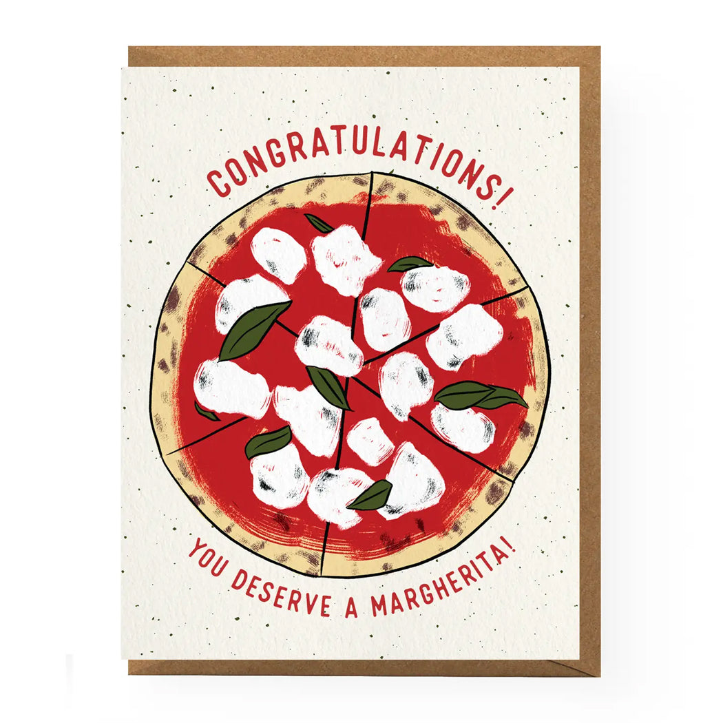 Margherita Pizza Congrats Greeting Card