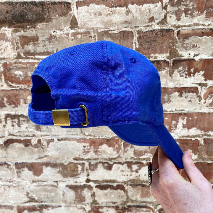 Queens Arch Hat- Royal w/ White Thread