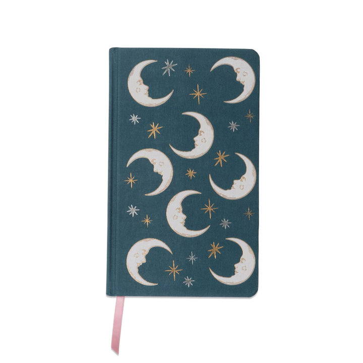 Teal Moon Cloth Covered Journal