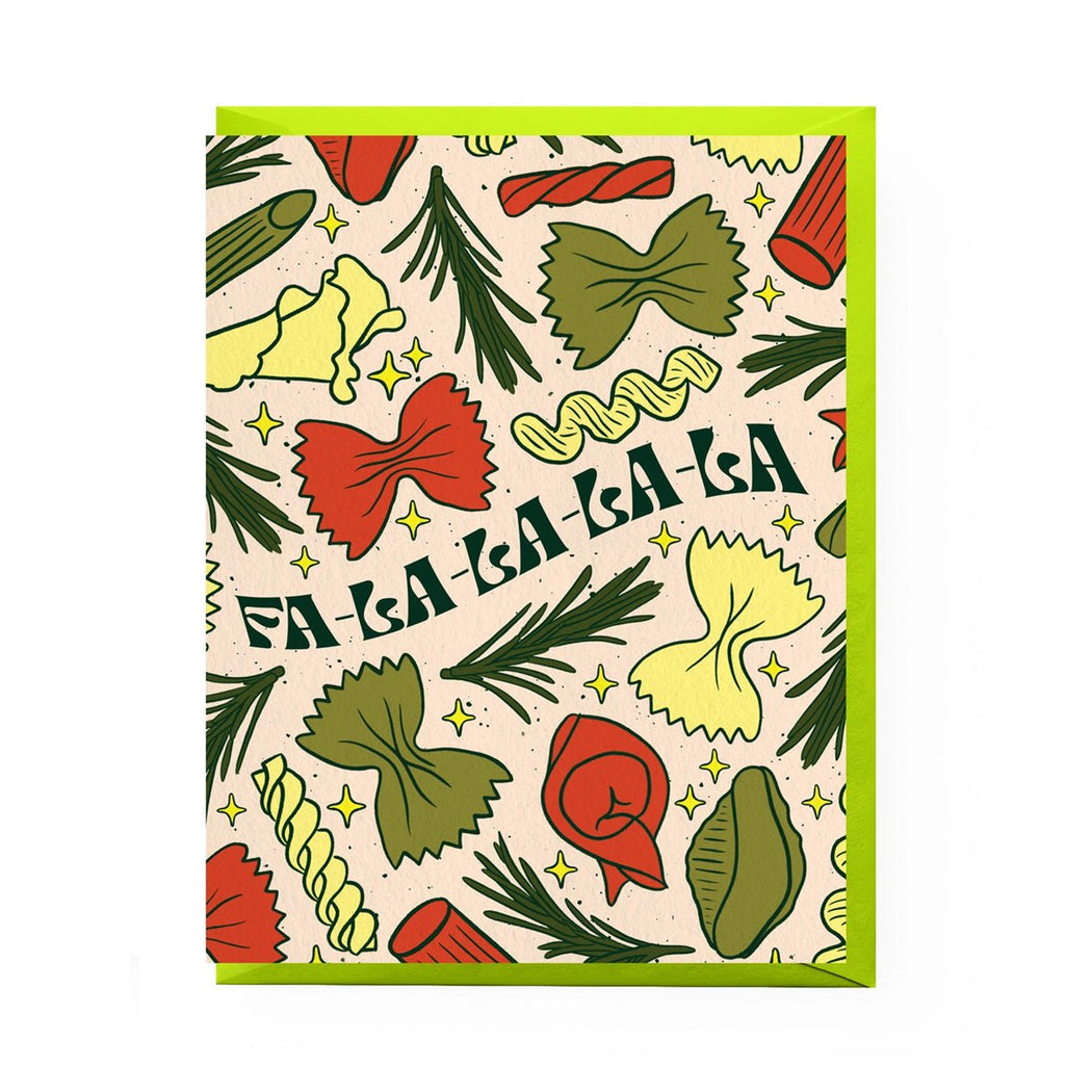 Fa - La - La Pasta Holiday Card - Lockwood Shop - Boss Dotty Paper Co