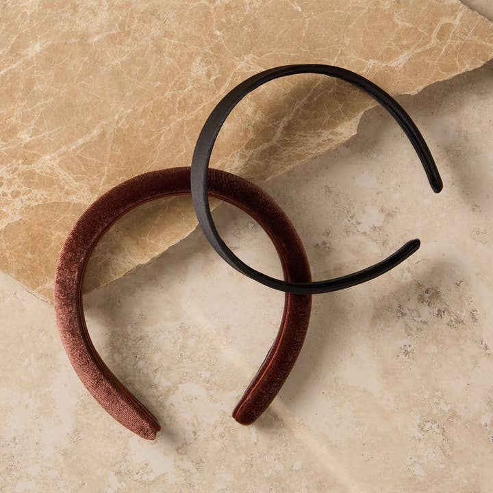 Black/Choco Satin &amp; Velvet Headbands