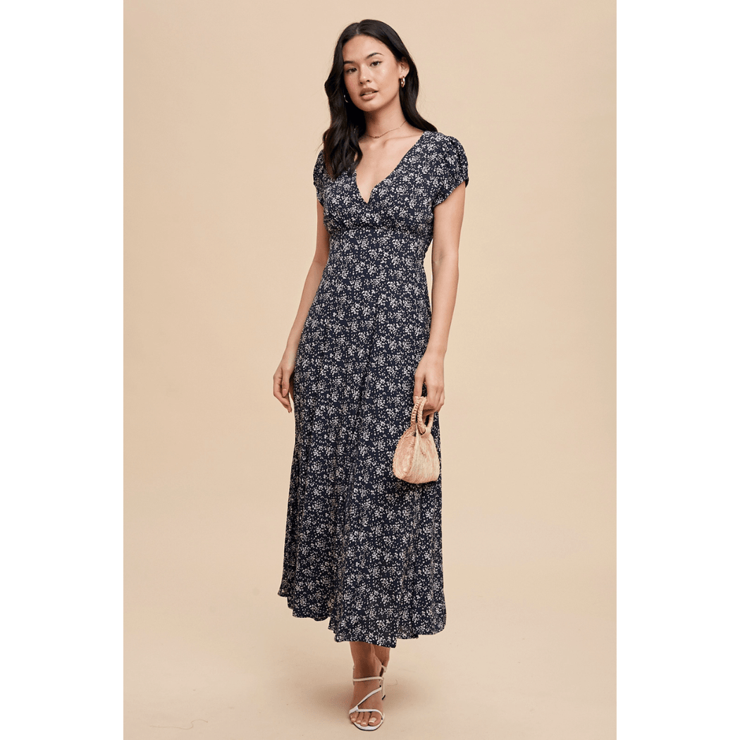 Faux Surplice Maxi Dress - Midnight - Lockwood Shop - In Loom