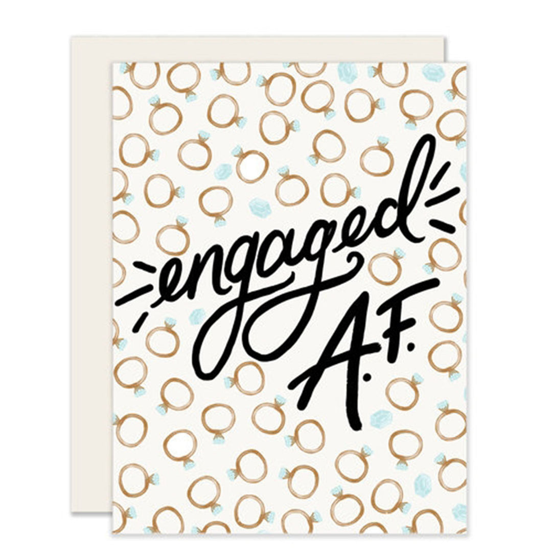 Engaged AF Greeting Card