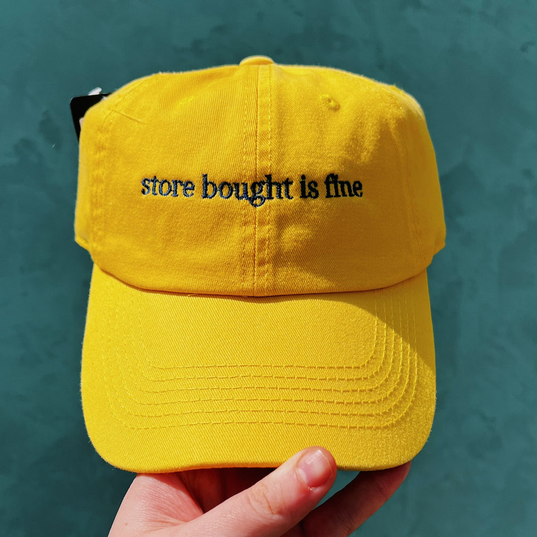 Store Bought Hat - Light Yellow Hat/Navy Thread